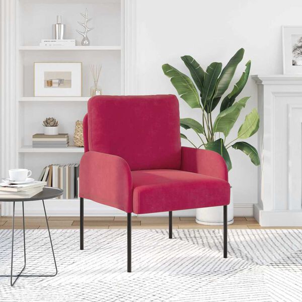 vidaXL Banken met kussen 55cm Wijnrood Multiplex