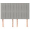 vidaXL Hoofdbord lichtgrijs 144x5x118/128 cm stof