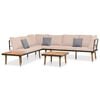 vidaXL 4-delige Loungeset met kussens massief acaciahout
