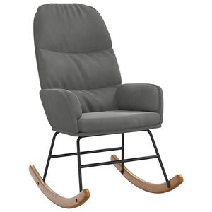 vidaXL Schommelstoel fluweel donkergrijs