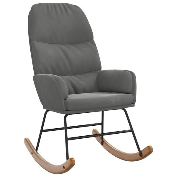 vidaXL Schommelstoel fluweel donkergrijs