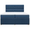 vidaXL Boxspring met matras stof blauw 200x200 cm