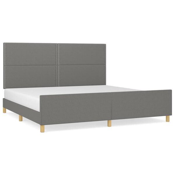 vidaXL Bedframe zonder matras stof donkergrijs 200x200 cm