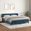 vidaXL Boxspring met matras fluweel donkerblauw 180x200 cm