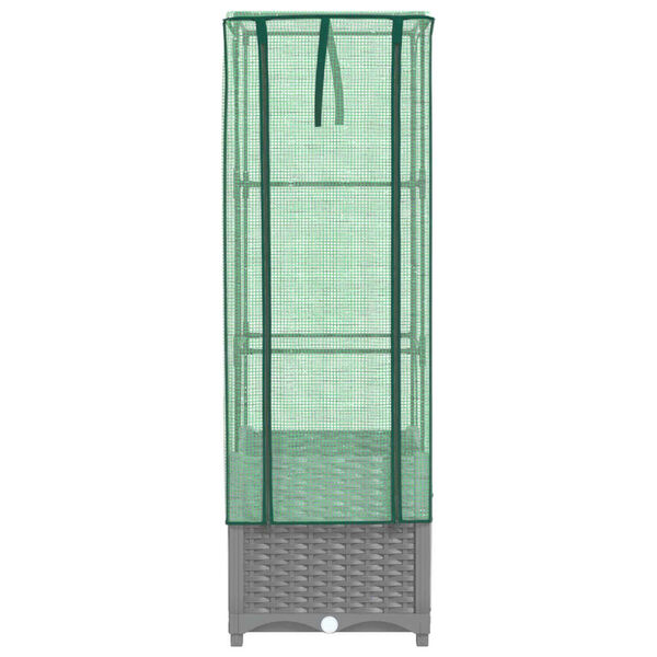 vidaXL Plantenbak verhoogd met kashoes 40x40x139 cm rattanlook