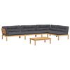 vidaXL 5-delige Loungeset pallet met kussens massief acaciahout