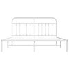 vidaXL Bedframe met hoofdbord metaal wit 183x213 cm