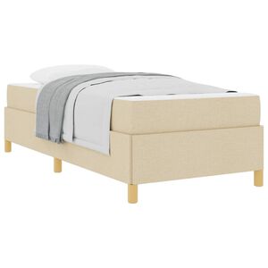 vidaXL Bedframe met matras Cr&egrave;me 80 x 200 cm Stof