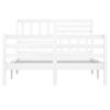 vidaXL Bedframe massief grenenhout wit 160x200 cm