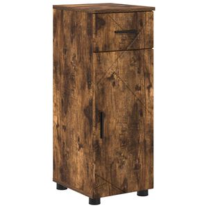 vidaXL Badkamer Kast met lade met opslag Gerookt eiken 30 x 35 x 80 cm