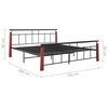 vidaXL Bedframe metaal en massief eikenhout 180x200 cm