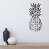 Homemania Wanddecoratie ananas 22x55 cm staal zwart
