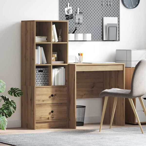 vidaXL Bureau met lade 2 pcs Artisan Eiken