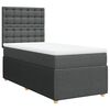 vidaXL Boxspring met matras stof donkergrijs 90x200 cm