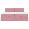 vidaXL Ottoman bed met matrassen 160x200cm fluweel roze