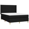 vidaXL Boxspring met matras en LED stof zwart 140x190 cm
