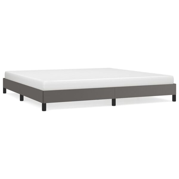 vidaXL Bedframe kunstleer grijs 200x200 cm