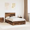 vidaXL Bedframe met hoofdeinde Oudhout 120 x 190 cm Bewerkt hout