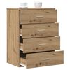 vidaXL Dressoir met lade Artisan Eiken 60 x 39 x 80 cm Bewerkt hout