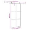 vidaXL Schuifdeur met beslagset 102,5x205 cm gehard glas zwart