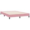 vidaXL Boxspring met matras fluweel roze 160x220 cm