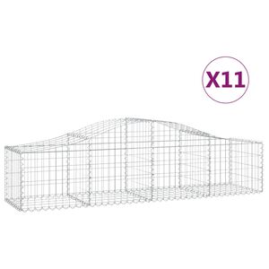 vidaXL Schanskorven 11 st gewelfd 200x50x40/60 cm gegalvaniseerd ijzer