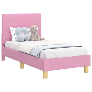vidaXL Peuterbedframe met hoofdbord Roze 70 x 140 cm Stof
