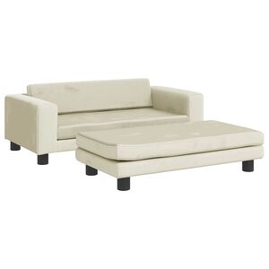 vidaXL Hondenmand met verlengstuk 100x50x30 cm fluweel cr&egrave;mekleurig