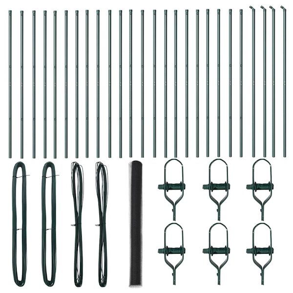 vidaXL Afrasteringspaal Grijs 50 x 1,6 m (50 mm gaas) Staal en PVC