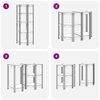 vidaXL Hoekrek 5-laags staal en bewerkt hout zilverkleurig