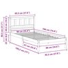 vidaXL Bedframe met hoofdeinde Wit 90 x 190 cm Massief grenenhout