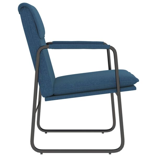 vidaXL Loungestoel 55x64x80 cm stof blauw