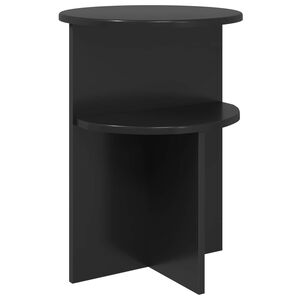 vidaXL Bijzettafel met opslag Zwart eiken &Oslash; 39,5 x 55 cm Bewerkt hout