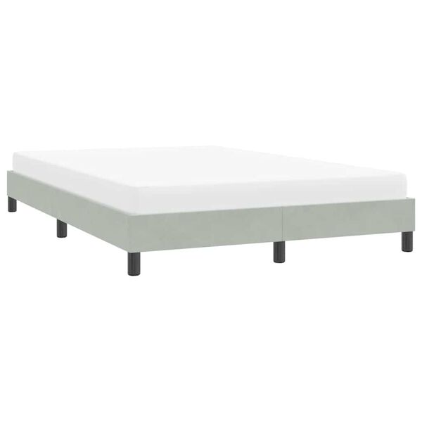 vidaXL Bedframe zonder matras 140x210 cm fluweel lichtgrijs