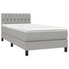 vidaXL Boxspring met matras stof lichtgrijs 100x200 cm