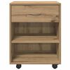vidaXL Rolkast 46x36x59 cm bewerkt hout artisanaal eikenkleurig