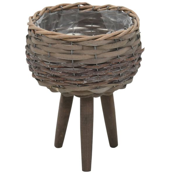 vidaXL Plantenbakken 3 st wicker met PE-voering