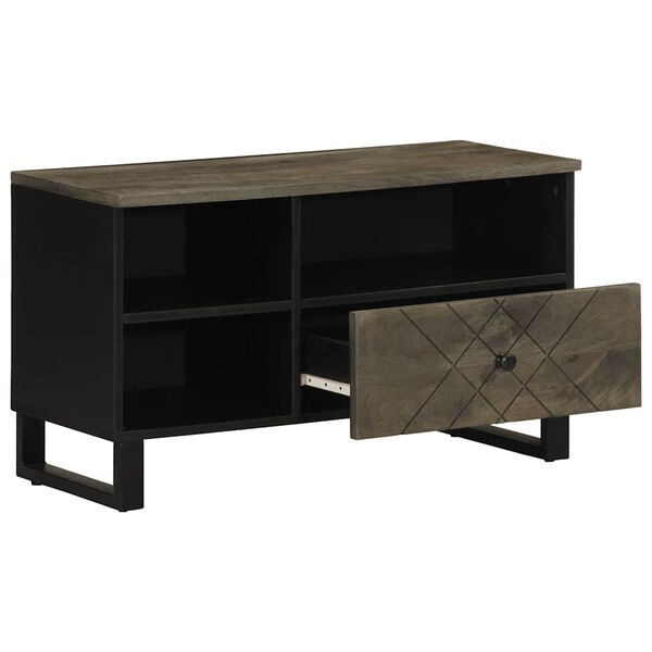 vidaXL Tv-meubel 80x33x46 cm massief mangohout zwart