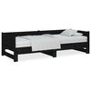 vidaXL Slaapbank uitschuifbaar massief grenenhout zwart 2x(90x200) cm