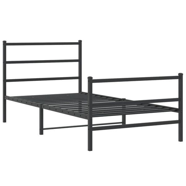 vidaXL Bedframe met hoofd- en voeteneinde&nbsp;metaal zwart 100x190 cm