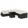 vidaXL 11-delige Loungeset met kussens poly rattan zwart