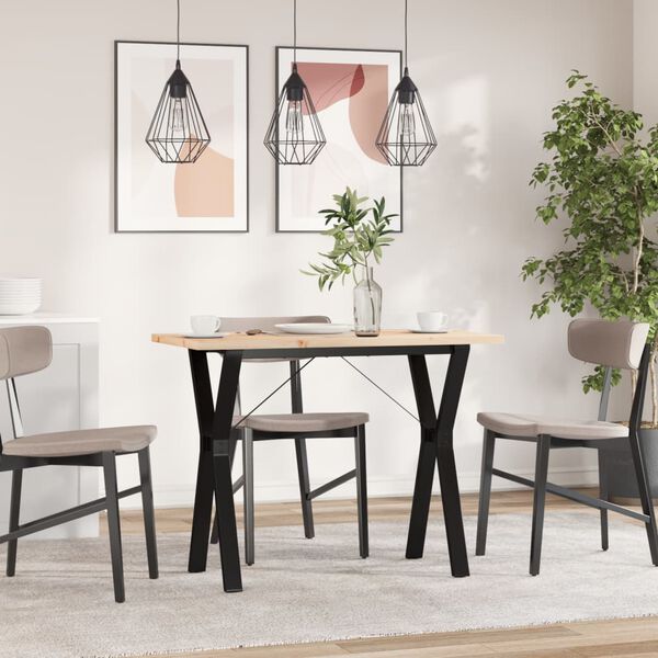 vidaXL Eettafel Y-frame 100x50x75,5 cm massief grenenhout en staal