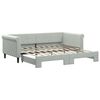 vidaXL Slaapbank met onderschuifbed 90x190 cm fluweel lichtgrijs
