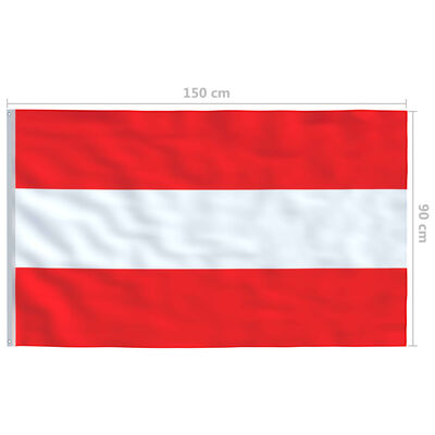 vidaXL Vlag met vlaggenmast Oostenrijk 4 m aluminium