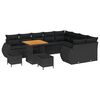 vidaXL Tuinbankenset 12 st Zwart poly rattan
