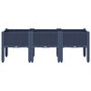vidaXL Plantenbak met poten 120x40x42 cm polypropeen blauwgrijs