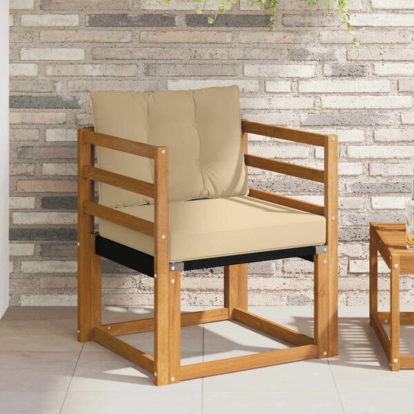 vidaXL Tuinbank Massief Acaciahout en Textilene Naturel