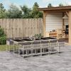 vidaXL 11-delige Tuinset met kussens poly rattan lichtgrijs