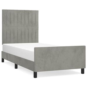 vidaXL Bedframe zonder matras 80x200 cm fluweel lichtgrijs