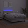 vidaXL Boxspring met matras en LED kunstleer wit 120x190 cm